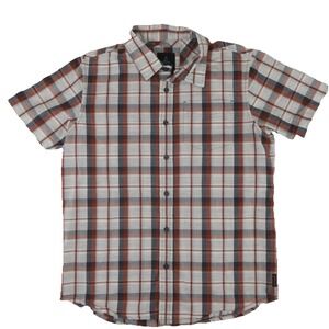 Prana Organic Cotton Blend Short Sleeve Button Up Shirt Mens Small
